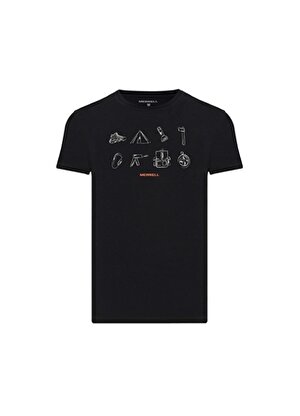 Merrell Bisiklet Yaka Siyah Erkek T-Shirt M3TRAD T-Shirt