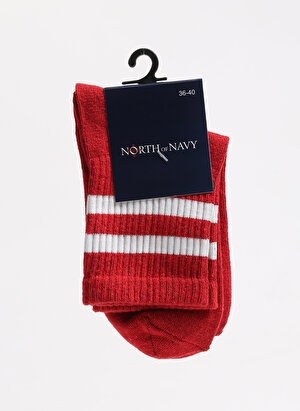 North Of Navy Kırmızı Kadın Soket Çorap NON-SKT-LTKS-2