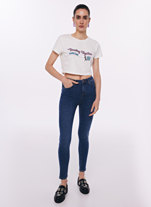 Twist Normal Bel Skinny Ankle Paça Skinny Fit Koyu İndigo Kadın Denim Pantolon T00000018004AC7