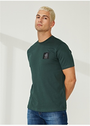 Armani Exchange Bisiklet Yaka Düz Yeşil Erkek T-Shirt 3RZTBK 1882-GREEN GABLES