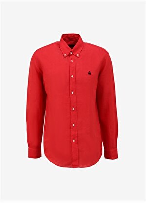 Brooks Brothers Comfort Fit Düğmeli Yaka Kırmızı Erkek Gömlek BBSP23MSH037