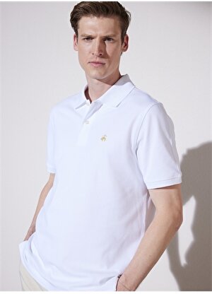 Brooks Brothers Klasik Yaka Beyaz Erkek T-Shirt BBSP23MTS034