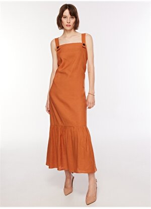 Brooks Brothers Kare Yaka Tarçın Standart Kadın Elbise BBSP23FDR020