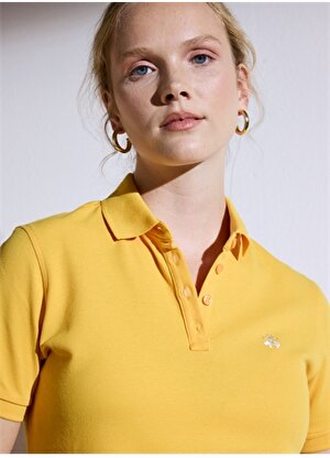 Brooks Brothers Polo Yaka Sarı Kadın T-Shirt BBSP23FTS001