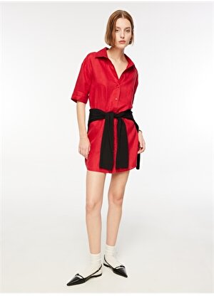 Brooks Brothers Gömlek Yaka Kırmızı Kadın Tunik BBSP23FTN002