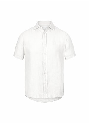 Mr. Mood Standart Düğmeli Yaka Beyaz Erkek Gömlek Mr Short Sleeve
