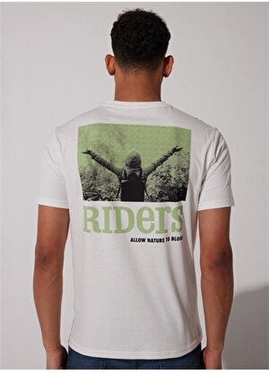 Riders By Lee Loose Fit Bisiklet Yaka Beyaz Tişört