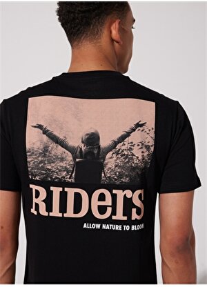 Riders By Lee Loose Fit  Pamuk Bisiklet Yaka Siyah Tişört