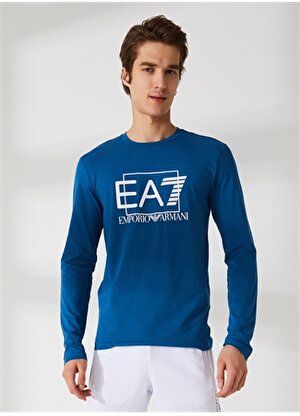EA7 Bisiklet Yaka Koyu Mavi Erkek T-Shirt 3RPT64PJ03Z1534