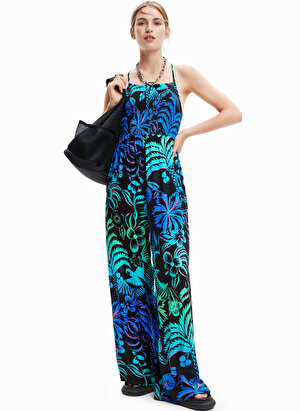 Desigual Mavi Kadın Uzun Plaj Elbisesi 23SWMW24