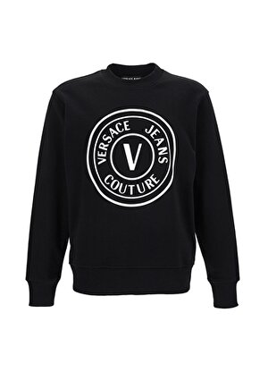 Versace Jeans Couture Bisiklet Yaka Siyah Erkek Sweatshırt 74GAIT22CF05T899