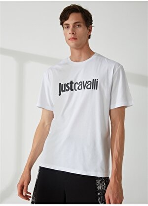 Just Cavalli Bisiklet Yaka Beyaz Erkek T-Shirt 74OBHG00CJ300003