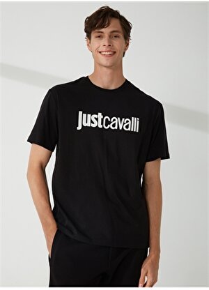 Just Cavalli Bisiklet Yaka Siyah Erkek T-Shirt 74OBHG00CJ300899