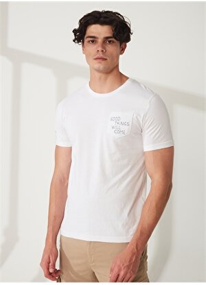 Fred Mello Bisiklet Yaka Beyaz Erkek T-Shirt FM23S16TGWHITE
