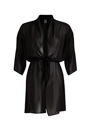 Zeki V Yaka Siyah Midi Kadın Elbise EL.5119-23