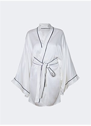 Beauty Pillow İpek-Saten Kimono & Sabahlık Beyaz