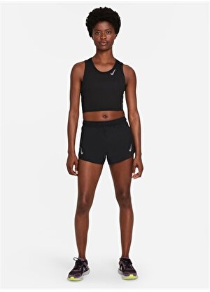 Nike Siyah - Gri - Gümüş Kadın Atlet DD5921-010 W NK FAST DF CROP TANK    