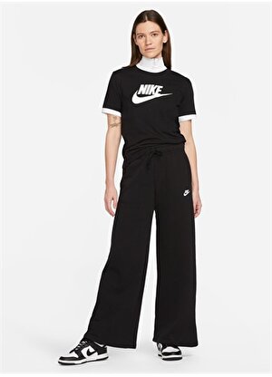 Nike Siyah - Gri - Gümüş Kadın Yuvarlak Yaka T-Shirt DX7906-010 W NSW TEE ESS ICN FTRA   