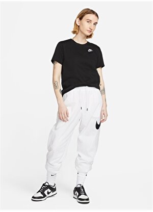 Nike Siyah - Gri - Gümüş Kadın Yuvarlak Yaka T-Shirt DX7902-010 W NSW TEE CLUB 