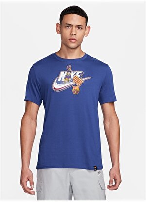 Nike Mavi Erkek Yuvarlak Yaka T-Shirt FD1085-455 FCB M NK SSL FUTURA TEE   