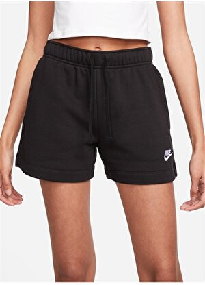 Nike Siyah - Gri - Gümüş Kadın Şort DQ5802-010 W NSW CLUB FLC MR SHORT  