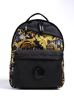 Versace Jeans Couture Siyah - Altın Erkek 32x40x17 cm Sırt Çantası 74YA4B70ZS588G89 