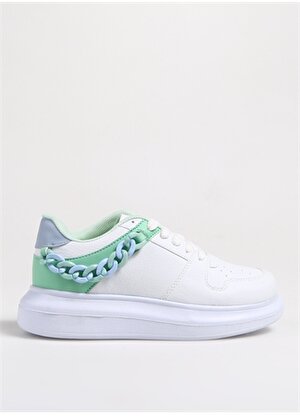 F By Fabrika Beyaz - Yeşil Kadın Sneaker MULT 
