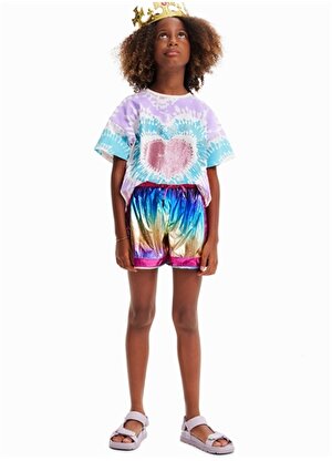 Desigual Desenli Pembe Kız Çocuk T-Shirt 23SGTK02