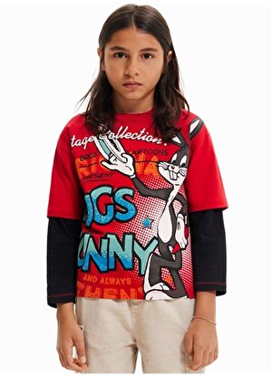 Desigual Bugs Bunny Kırmızı Erkek Çocuk T-Shirt 23KSL6092