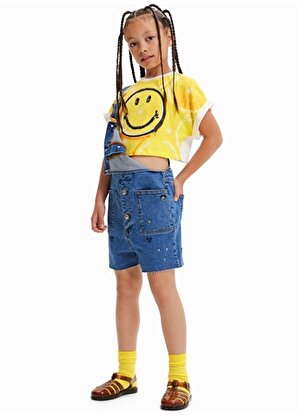 Desigual Desenli Sarı Kız Çocuk T-Shirt 23SGTK23