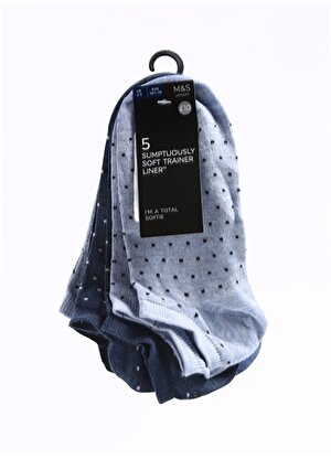 Marks & Spencer Gri - Mavi - Siyah Kadın Çorap 3101