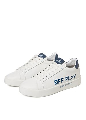 Off Play Beyaz - Mavi Erkek Deri Sneaker  X-M BOLOGNA 1 -LH 02