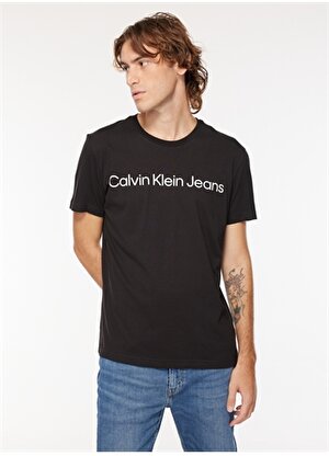 Calvin Klein Jeans Bisiklet Yaka Baskılı Siyah Erkek T-Shirt J30J322552BEH