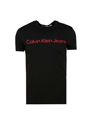 Calvin Klein Jeans Bisiklet Yaka Baskılı Siyah Erkek T-Shirt J30J3225520GM
