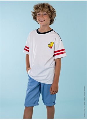 Haribo Baskılı Beyaz Erkek Çocuk T-Shirt HRBTXT003