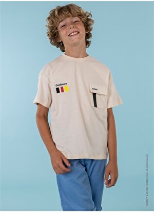 Haribo Baskılı Krem Erkek Çocuk T-Shirt HRBTXT004