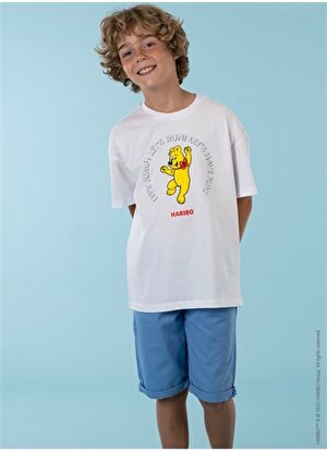 Haribo Baskılı Beyaz Erkek Çocuk T-Shirt HRBTXT101