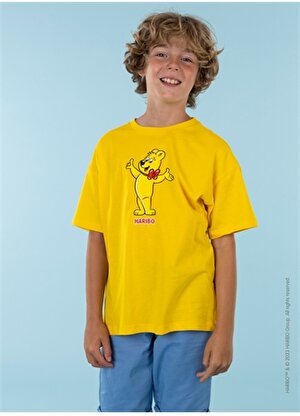 Haribo Baskılı Sarı Erkek Çocuk T-Shirt HRBTXT107