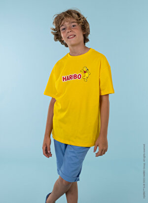 Haribo Baskılı Sarı Erkek Çocuk T-Shirt HRBTXT106