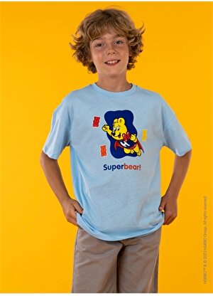Haribo Baskılı Mavi Erkek Çocuk T-Shirt HRBTXT108