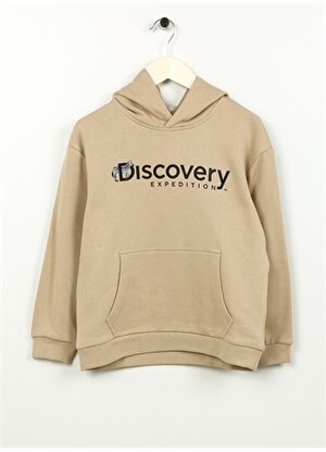 Discovery Expedition Bej Kız Çocuk Uzun Kollu Oversize Baskılı Sweatshirt D3WG-SWT24  