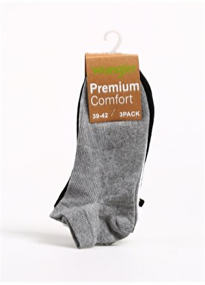 Wrangler Siyah - Beyaz - Gri Erkek Çorap W231333 3'lü Paket Çorap