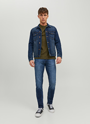 Jack & Jones Normal Bel Slim Fit Lacivert Erkek Denim Pantolon JJIGLENN JJFOX JOS 247 50SPS NOOS