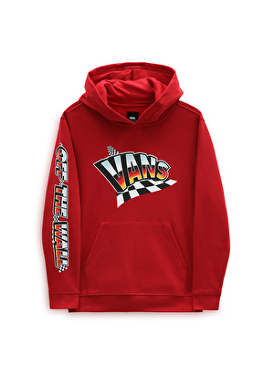 Vans Kırmızı Erkek Çocuk Bisiklet Yaka Uzun Kollu Düz Sweatshirt VN00087W14A1 HOLE SHOT PO   