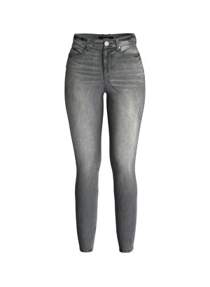 Guess Yüksek Bel Dar Paça Skinny Fit Gri Kadın Denim Pantolon W2YA46D4PZ2CGR2