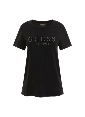 Guess Bisiklet Yaka Siyah Kadın T-Shirt W3GI76K8G01JBLK