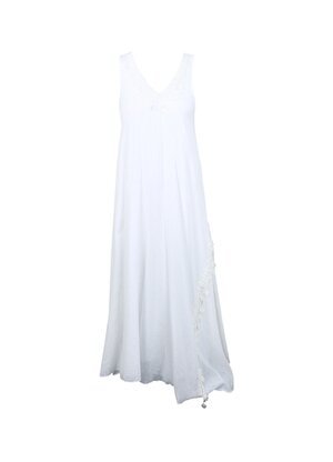  White by Nature Beyaz Kadın Uzun Plaj Elbisesi 310206