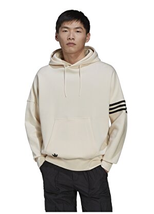 adidas Beyaz Erkek Kapüşon Yaka Regular Fit Sweatshirt HM1870-NEW C HOODIE 