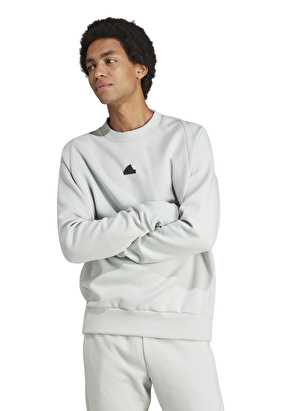 adidas Gümüş Erkek Kapüşon Yaka Regular Fit Sweatshirt IN5113-M Z.N.E. PR CRW  