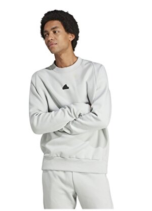 adidas Gümüş Erkek Kapüşon Yaka Regular Fit Sweatshirt IN5113-M Z.N.E. PR CRW  